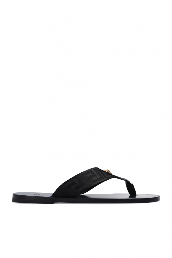 Versace Leather flip-flops